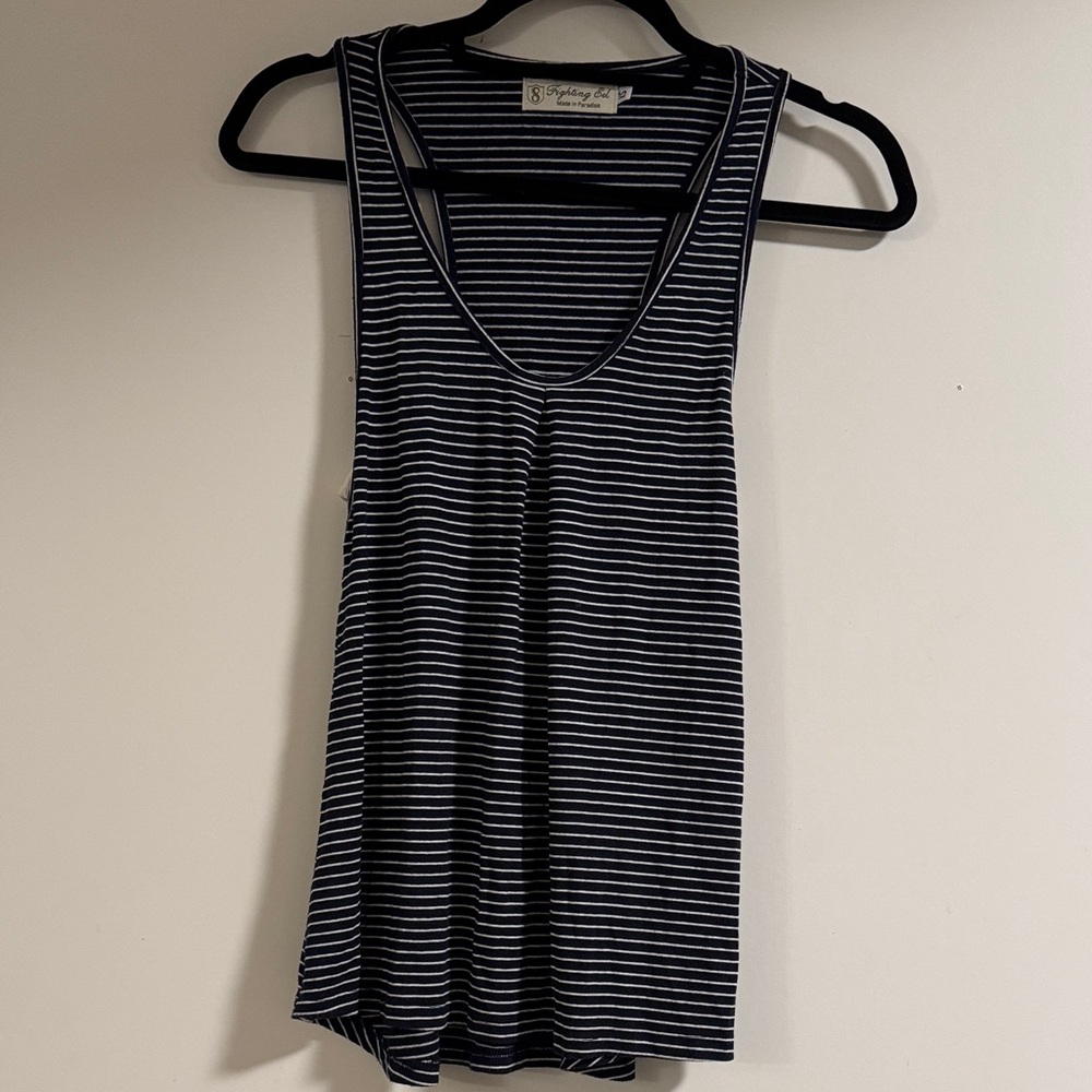 FE Navy and White Striped Tank Top